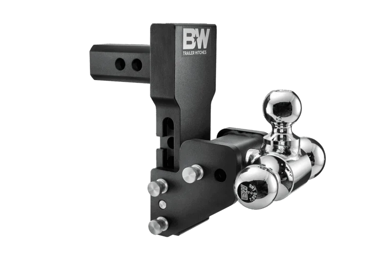 B&W Trailer Hitches TS10066BMP - Tow & Stow Adjustable Ball Mount, Black Powdercoat