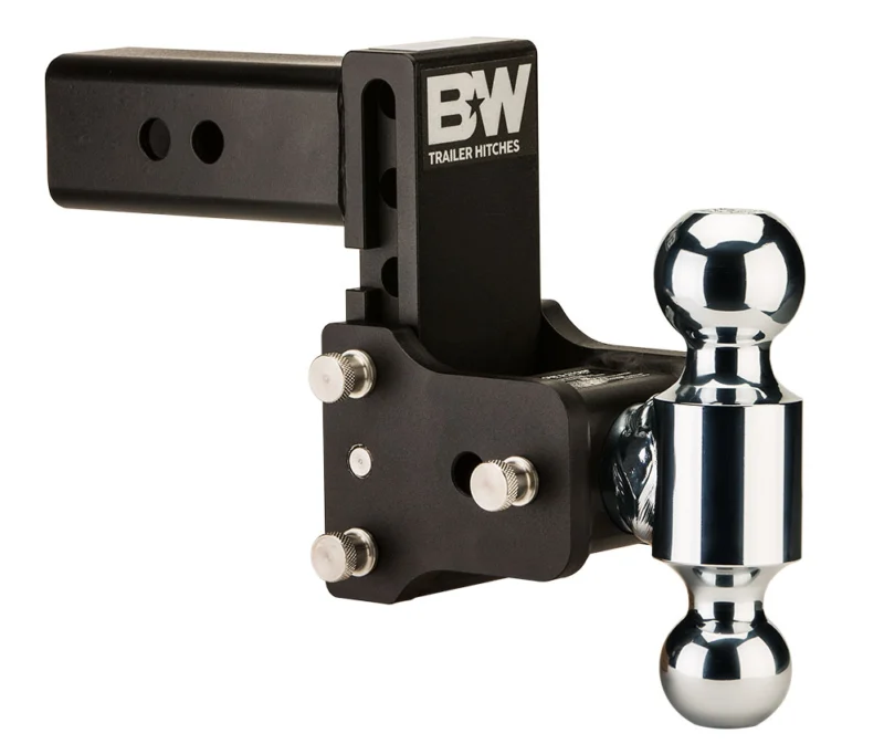 B&W Trailer Hitches TS20037B - Tow & Stow Adjustable Ball Mount, Black Powdercoat