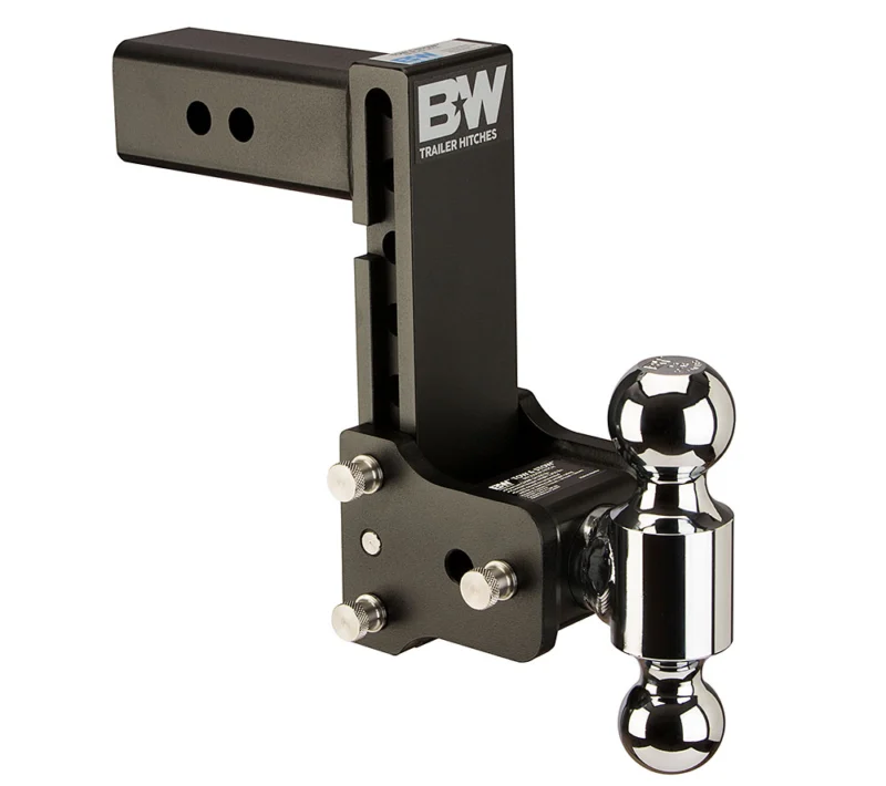 B&W Trailer Hitches TS20040B - Tow & Stow Adjustable Ball Mount, Black Powdercoat