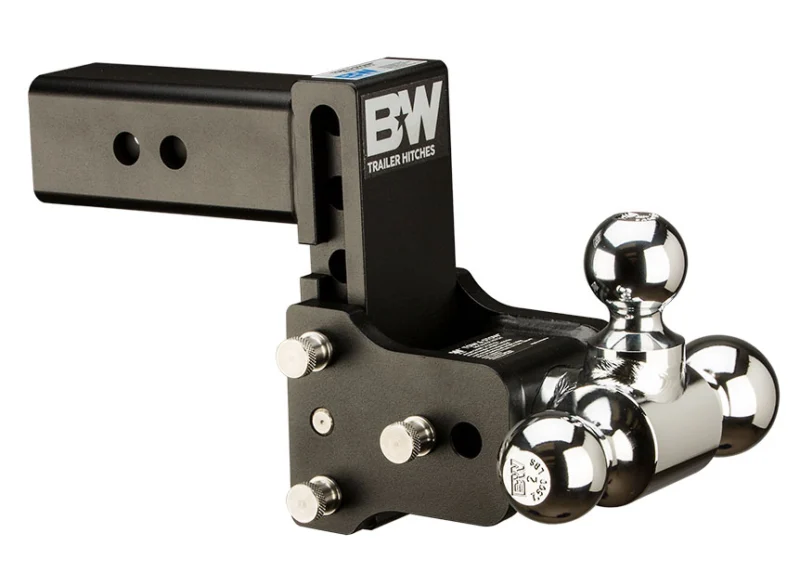 B&W Trailer Hitches TS20048B - Tow & Stow Adjustable Ball Mount, Black Powdercoat