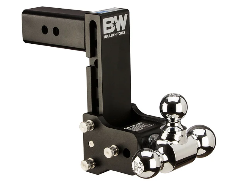 B&W Trailer Hitches TS20049B - Tow & Stow Adjustable Ball Mount, Black Powdercoat