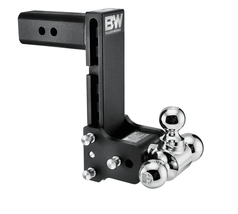 B&W Trailer Hitches TS20050B - Tow & Stow Adjustable Ball Mount, Black Powdercoat