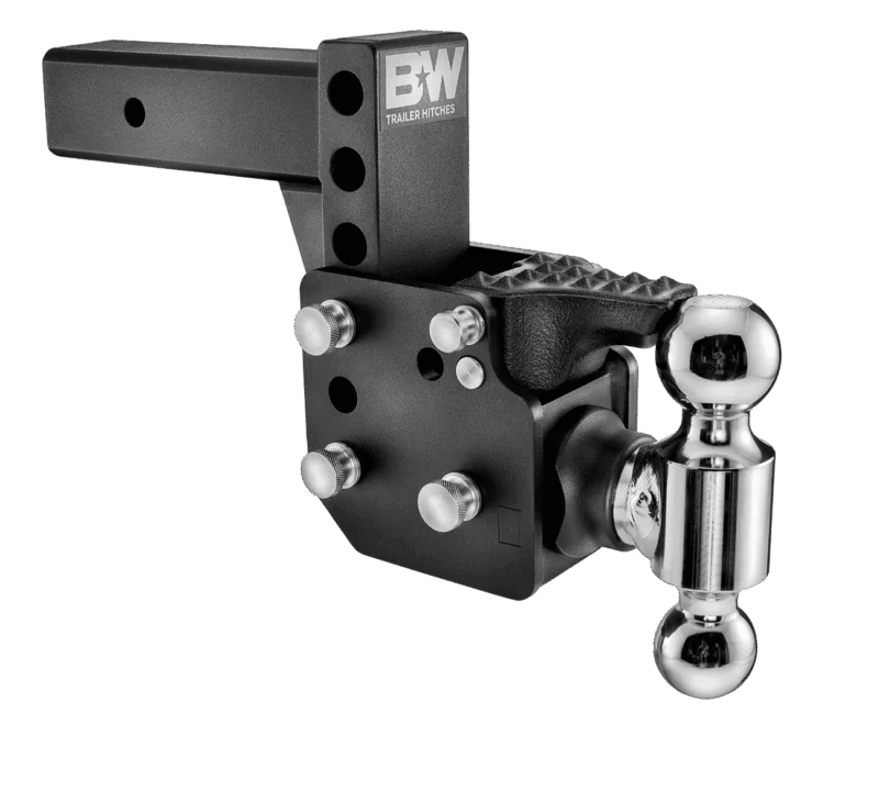 B&W Trailer Hitches TS20053B - Tow & Stow Adjustable Ball Mount, Black Powdercoat