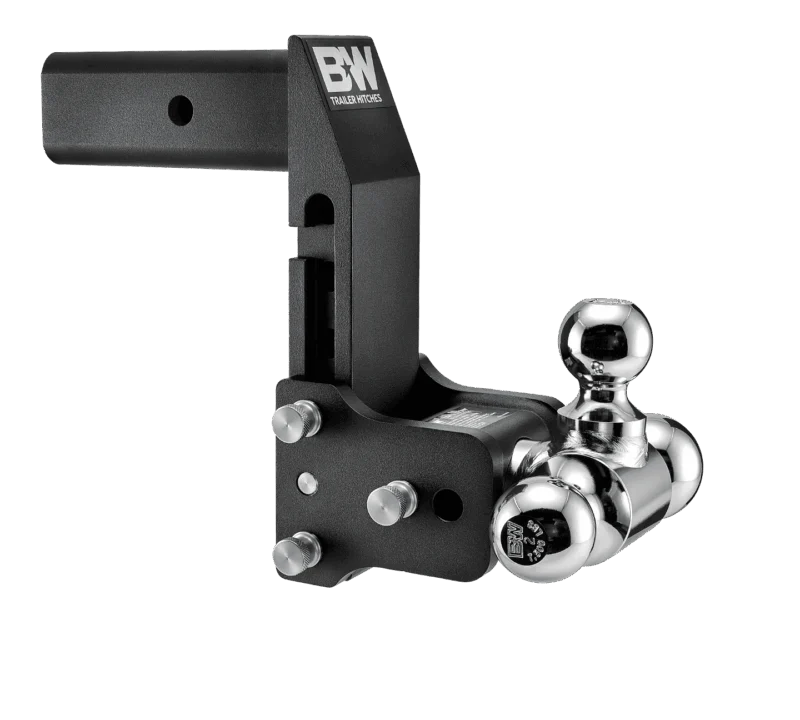 B&W Trailer Hitches TS20067BMP - Tow & Stow Adjustable Ball Mount, Black Powdercoat