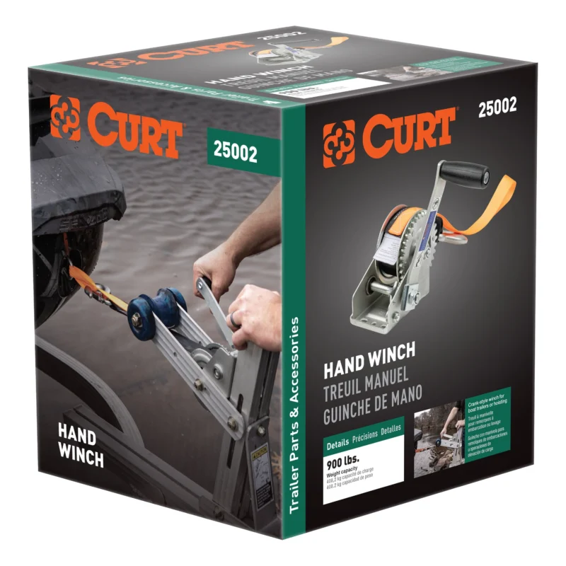 CURT 25002 - Trailer Winches, Clear Zinc