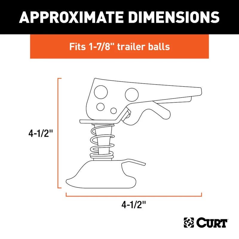 CURT 25094 - Trailer Couplers, Clear Zinc