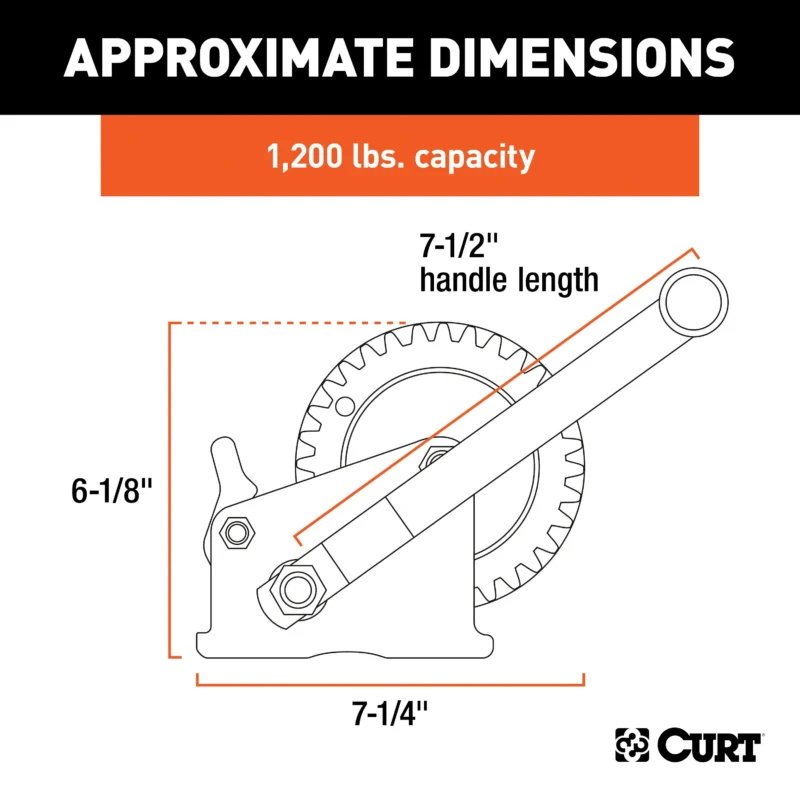 CURT 29424 - Trailer Winches, Clear Zinc