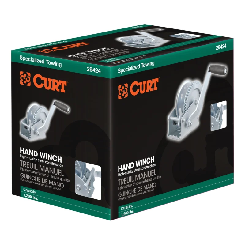 CURT 29424 - Trailer Winches, Clear Zinc