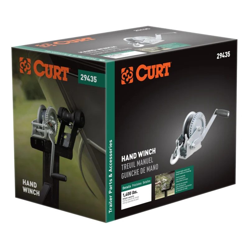 CURT 29435 - Trailer Winches, Clear Zinc