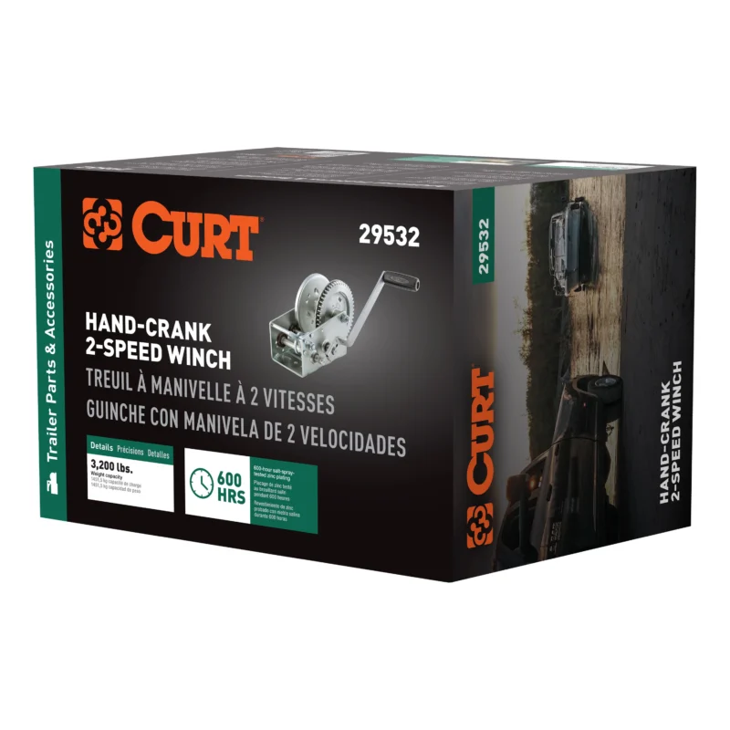 CURT 29532 - Trailer Winches, Clear Zinc