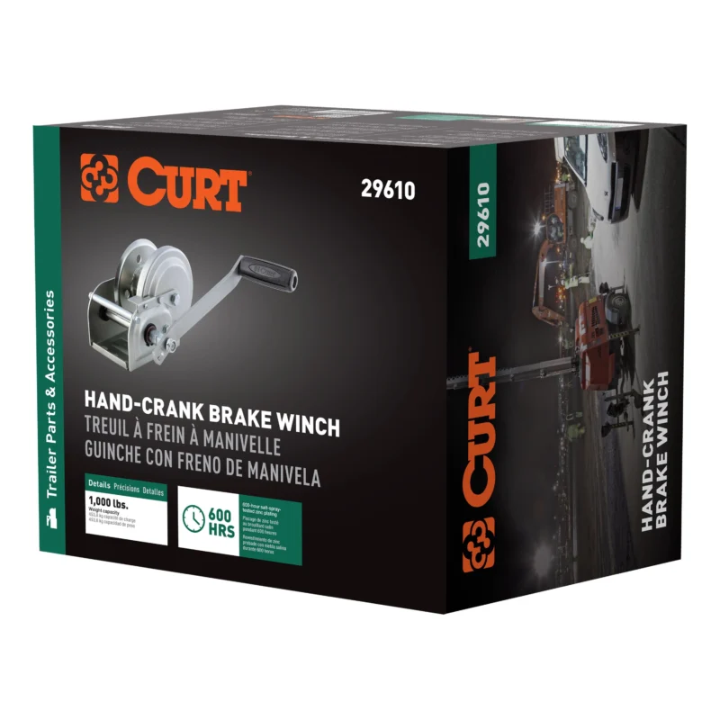 CURT 29610 - Trailer Winches, Clear Zinc