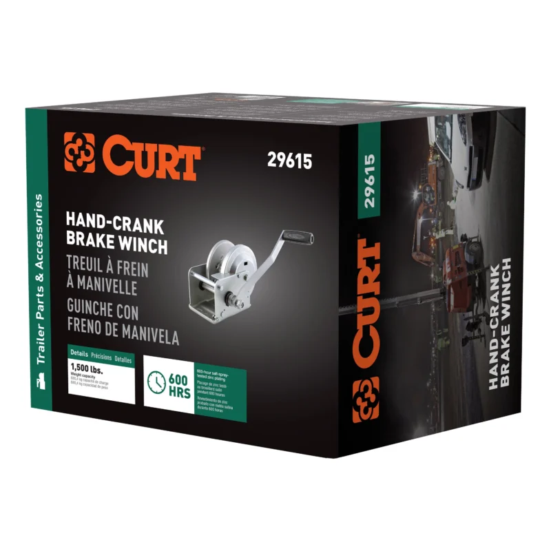CURT 29615 - Trailer Winches, Clear Zinc