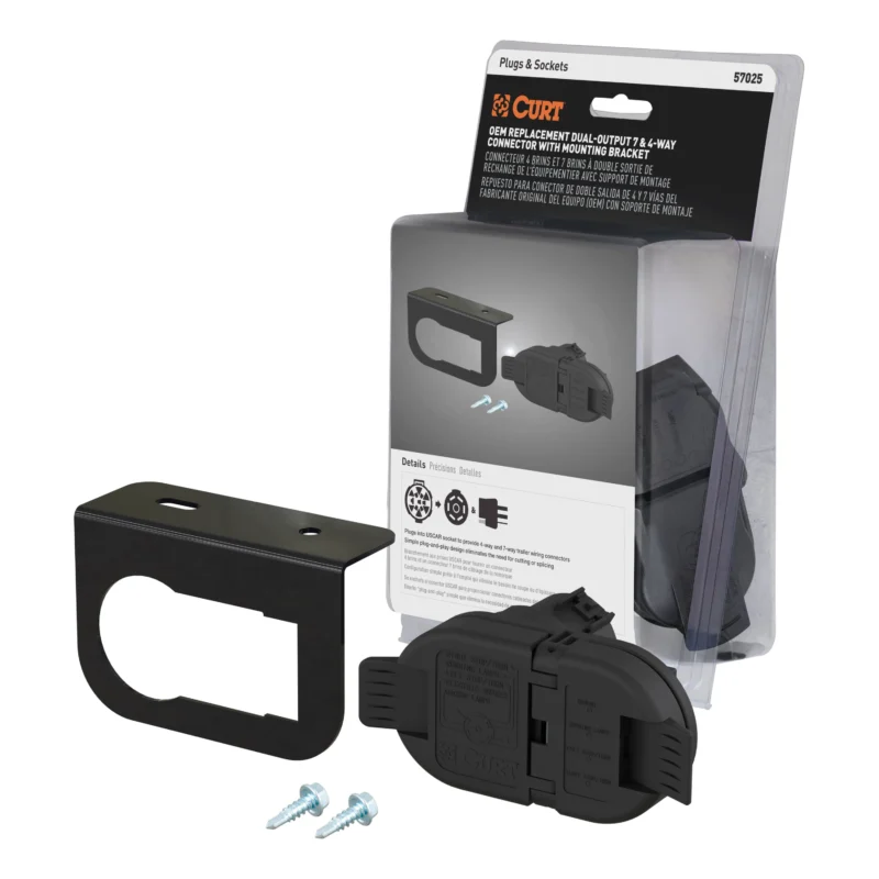 CURT 57025 - Wiring Connectors & Adapters, Black Plastic