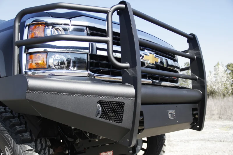 Fab Fours CH14-Q3060-1 - Black Steel Elite Front Bumpers