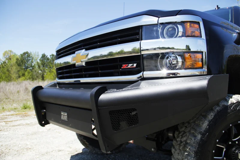 Fab Fours CH14-Q3061-1 - Black Steel Elite Front Bumpers
