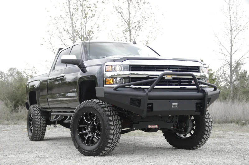 Fab Fours CH14-Q3062-1 - Black Steel Elite Front Bumpers