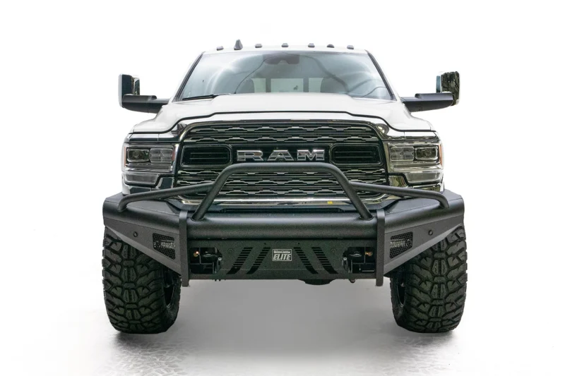 Fab Fours DR19-Q4462-1 - Black Steel Elite Front Bumpers