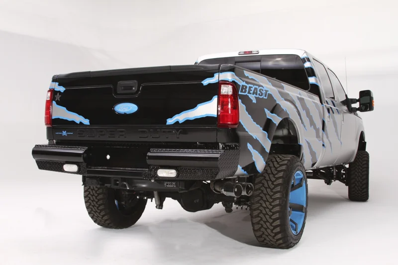 Fab Fours FS08-T1350-1 - Black Steel Rear Bumpers