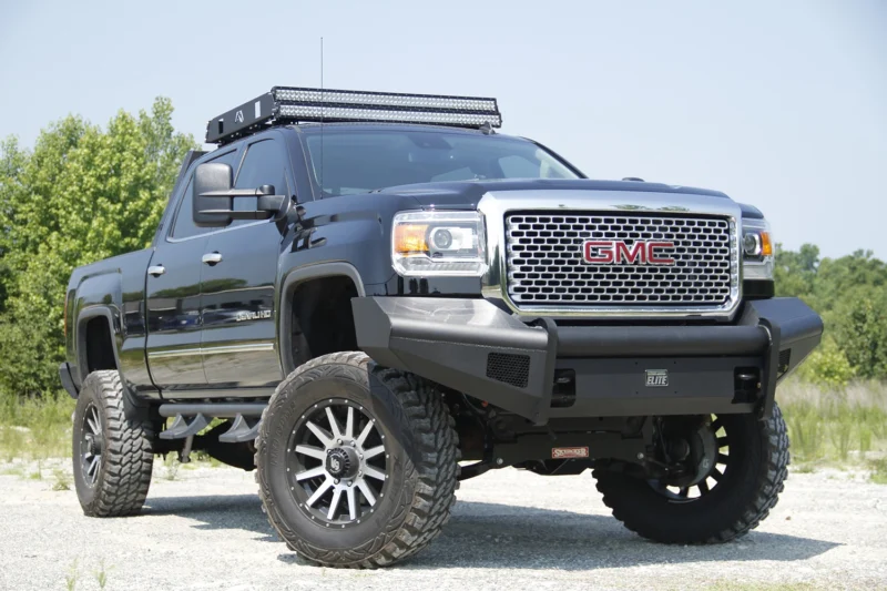 Fab Fours GM14-Q3161-1 - Black Steel Elite Front Bumpers