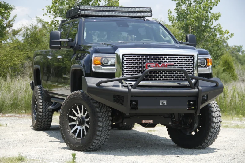 Fab Fours GM14-Q3162-1 - Black Steel Elite Front Bumpers