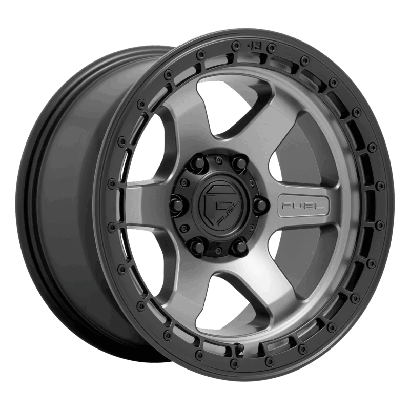 Fuel 1PC D75217908450 - Block, Matte Gunmetal W/ Black Ring, D752 Block