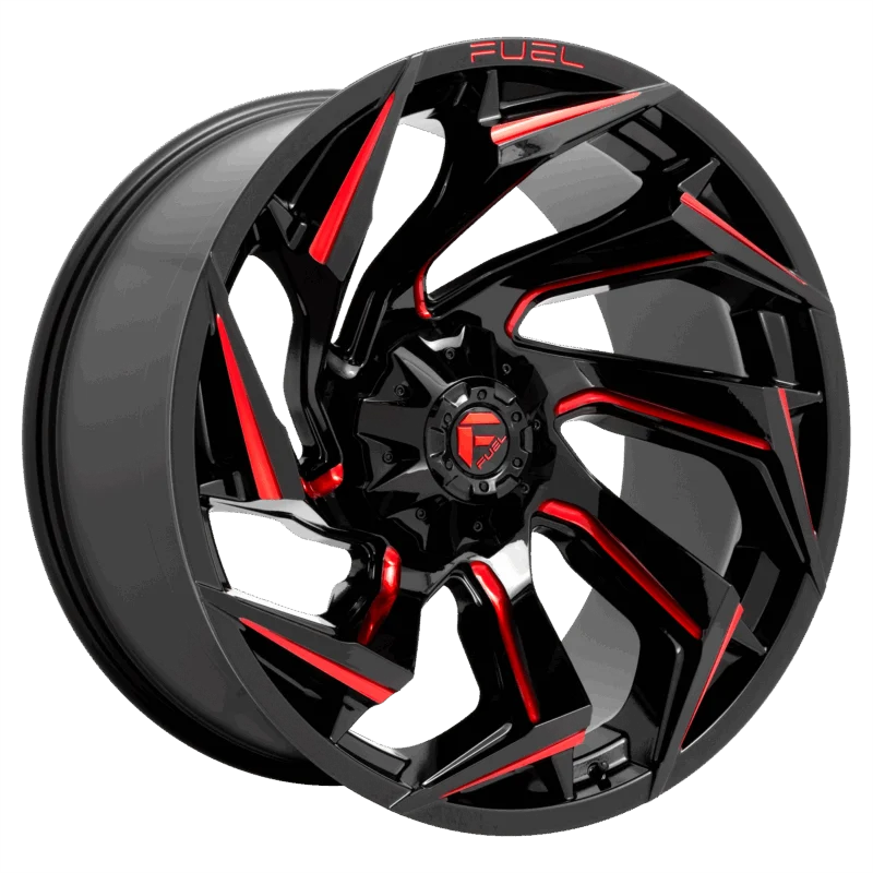 Fuel 1PC D75520909857 - Reaction, Gloss Black Milled W/ Red Tint, D755 Reaction