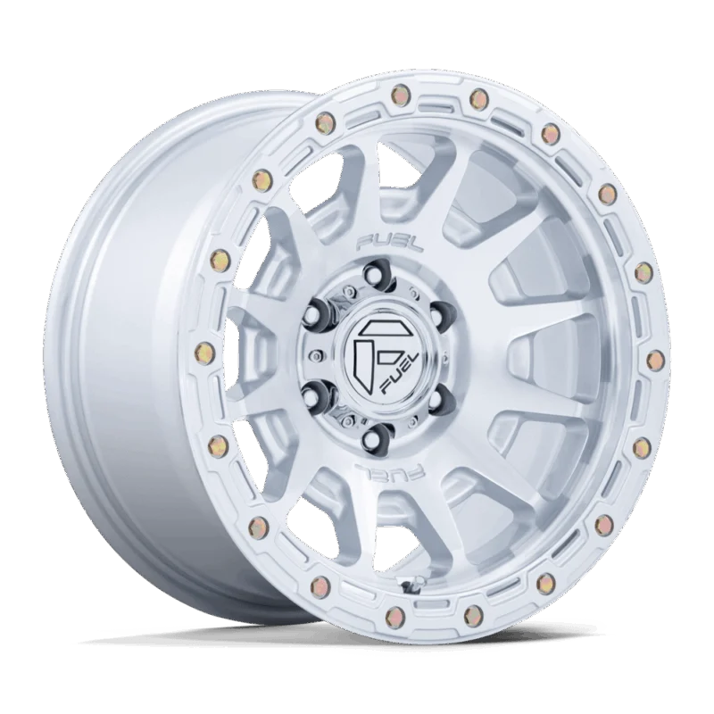 Fuel 1PC FC884SD17856425 - Fortress, Gloss Silver W/ Machined Face, Fc884 Fortress