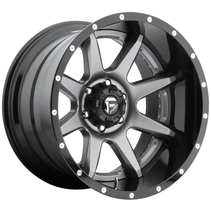 Fuel 2PC D23822407347 - Rampage, Matte Gun Metal Black Lip, D238 Rampage