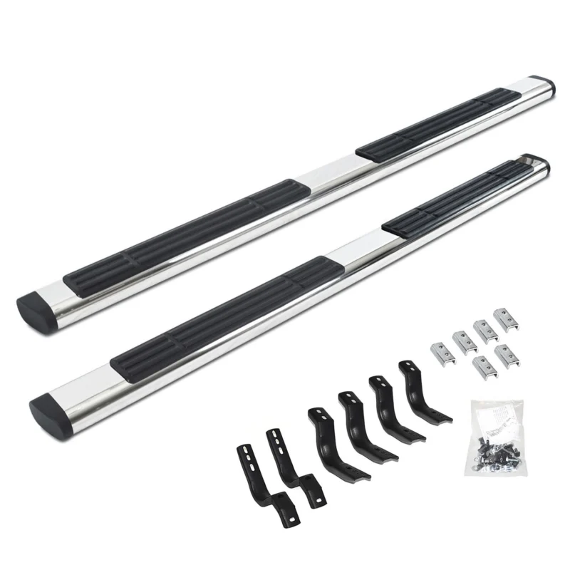 Go Rhino 686404080PS - Running Boards & Steps, Silver, Polished