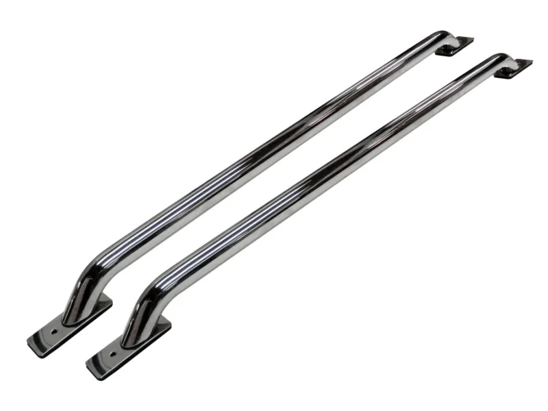Go Rhino 8040C - Stake Pocket Bed Rails, Silver, Chrome