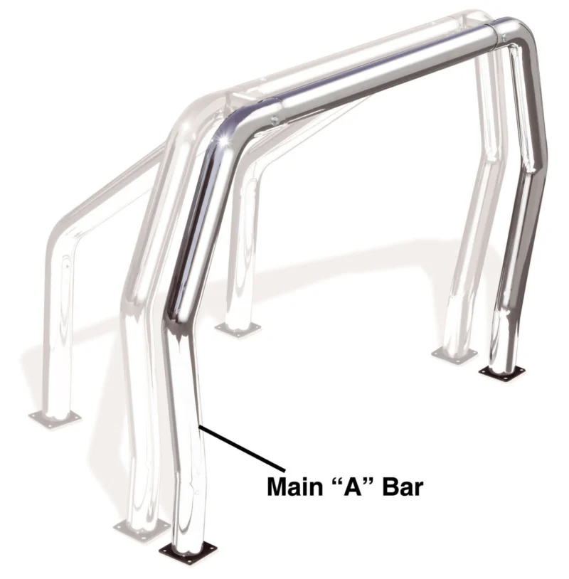 Go Rhino 90001C - Classic Bed Bars, Silver, Chrome