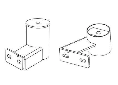 Go Rhino D64029TK - Side Step Brackets, Black, Powder Coated