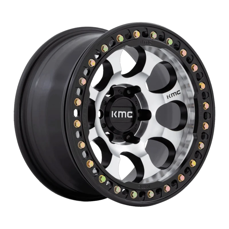 KMC KM237DB17856000 - Riot Beadlock, Mach Satin Black Window & Ring, Km237 Riot Beadlock