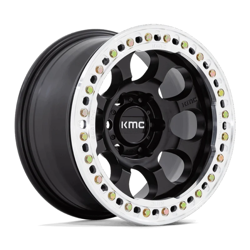 KMC KM237MD17856000 - Riot Beadlock, Satin Black W/ Machined Ring, Km237 Riot Beadlock