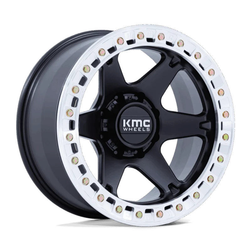 KMC KM238MD20100L48N - VI Beadlock, Satin Black W/ Machined Ring, Km238 Vi Beadlock