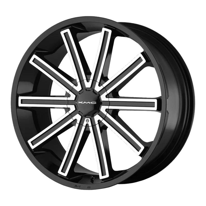 KMC KM68122900338 - Nerve, Gloss Black Machined, Km681 Nerve