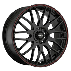 Maxxim 42B-MZ67D04405 - 42B Maze, 4x100 +40mm, Gloss Black with Red Racing Stripe