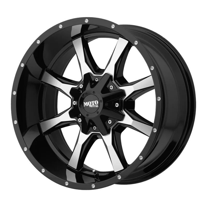Moto Metal MO97079087312N - MO970, Gloss Black W/ Machined Face