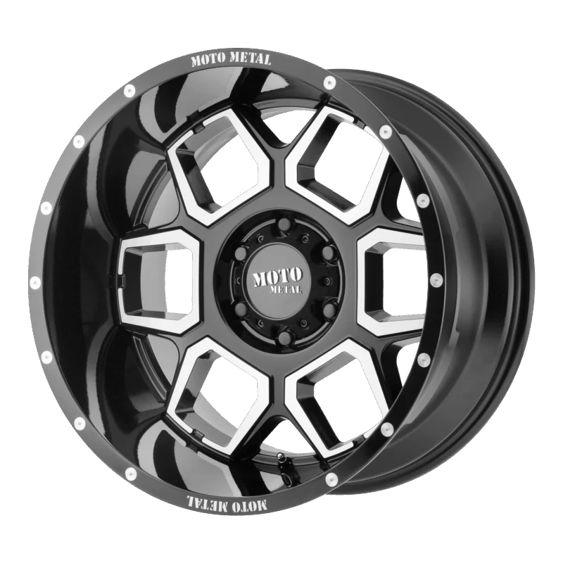 Moto Metal MO98121068324N - Spade, Gloss Black Machined, Mo981 Spade