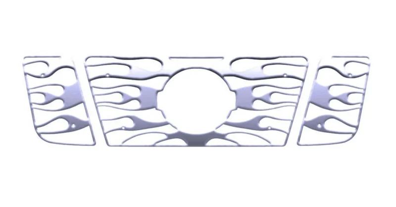Putco 89167 - Grille Inserts, Silver, Flames