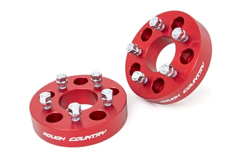 Rough Country 1100RED - Wheel Spacers & Adapters, 1.5" 5x5 to 5x4.5, Red