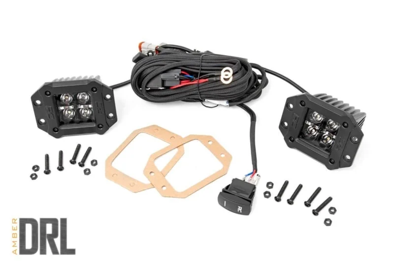Rough Country 70803BLKDRLA - Square & Cube LED Lights