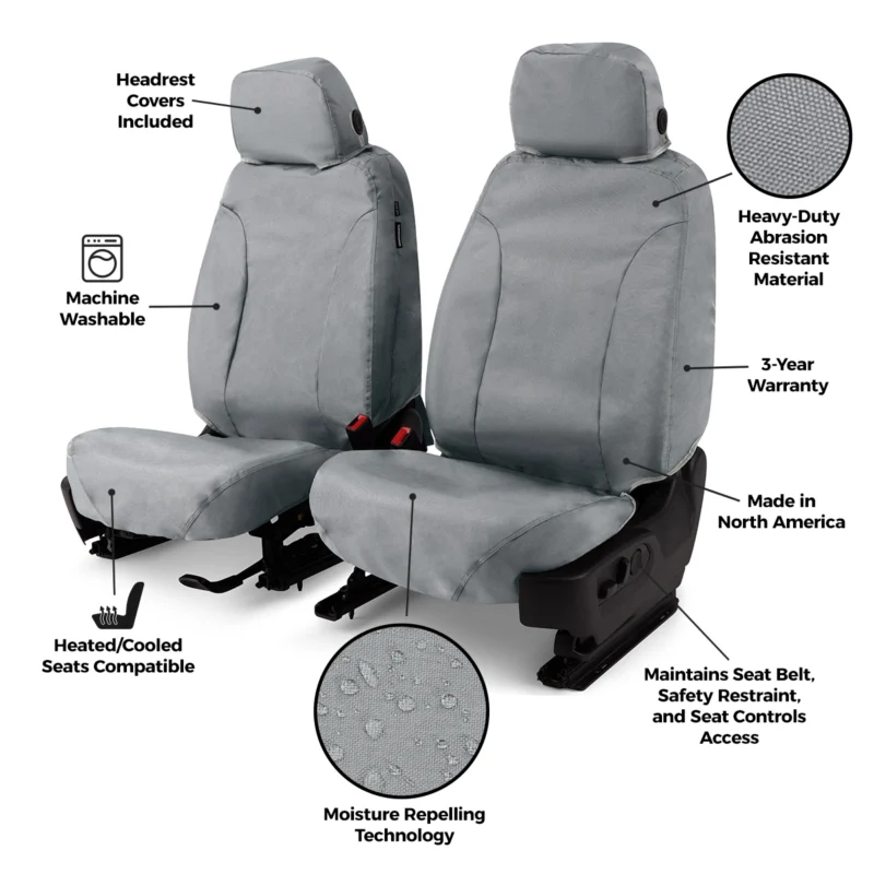 Seat Saver SS1208WFGY - Saver Waterproof Polyester Seat Covers, Grey, Endura