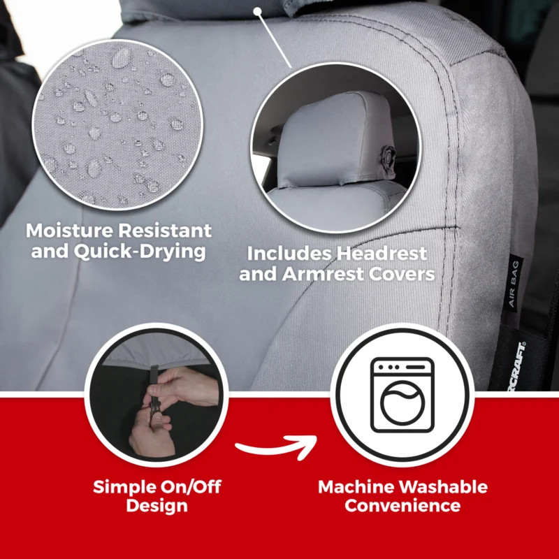 Seat Saver SS1234PCGY - Saver Polycotton Seat Covers, Grey