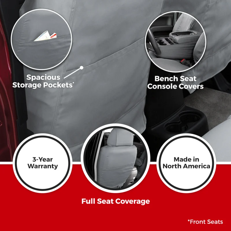 Seat Saver SS2232WFGY - Saver Waterproof Polyester Seat Covers, Grey, Endura