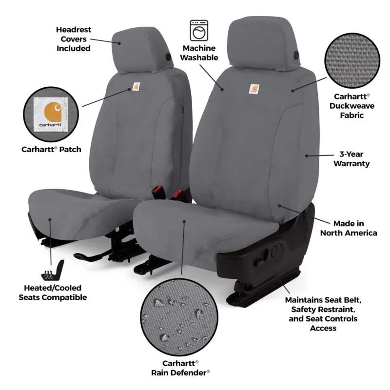 Seat Saver SSC1297CAGY - Saver Carhartt Duck Weave Seat Covers, Gravel
