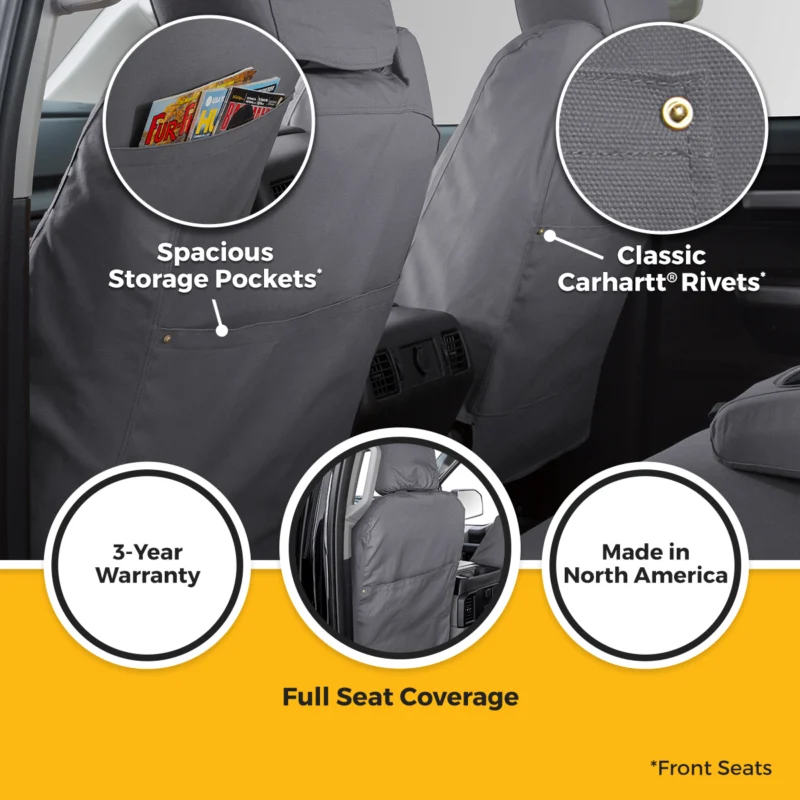 Seat Saver SSC1345CAGY - Saver Carhartt Duck Weave Seat Covers, Gravel