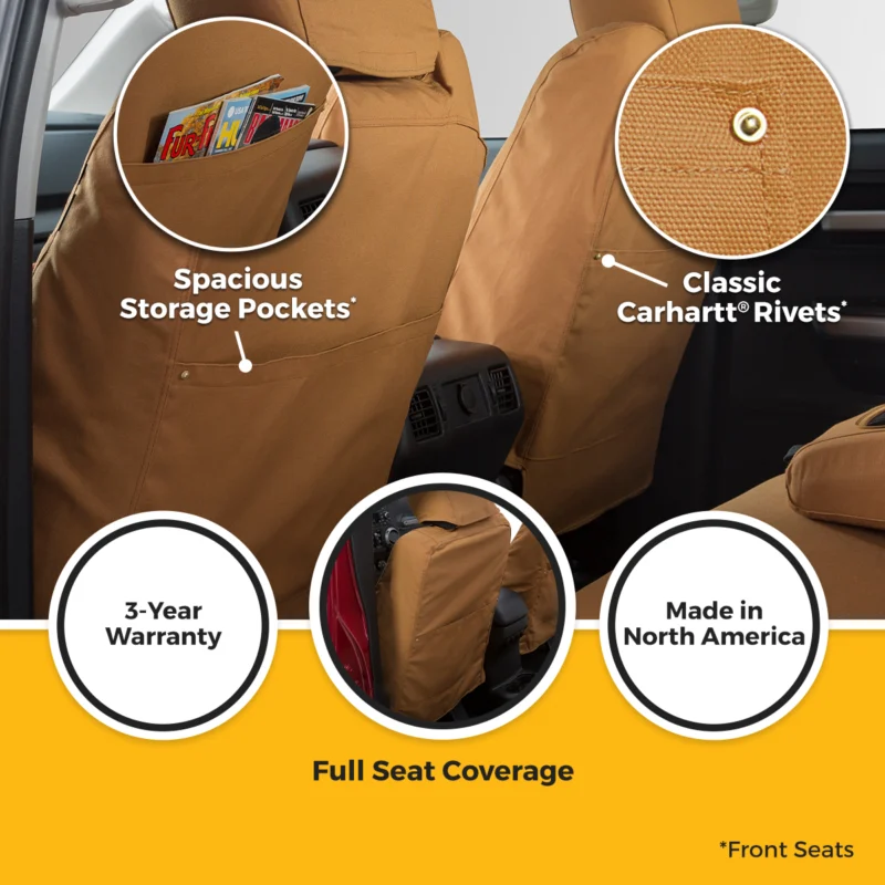 Seat Saver SSC2255CABN - Saver Carhartt Duck Weave Seat Covers, Brown