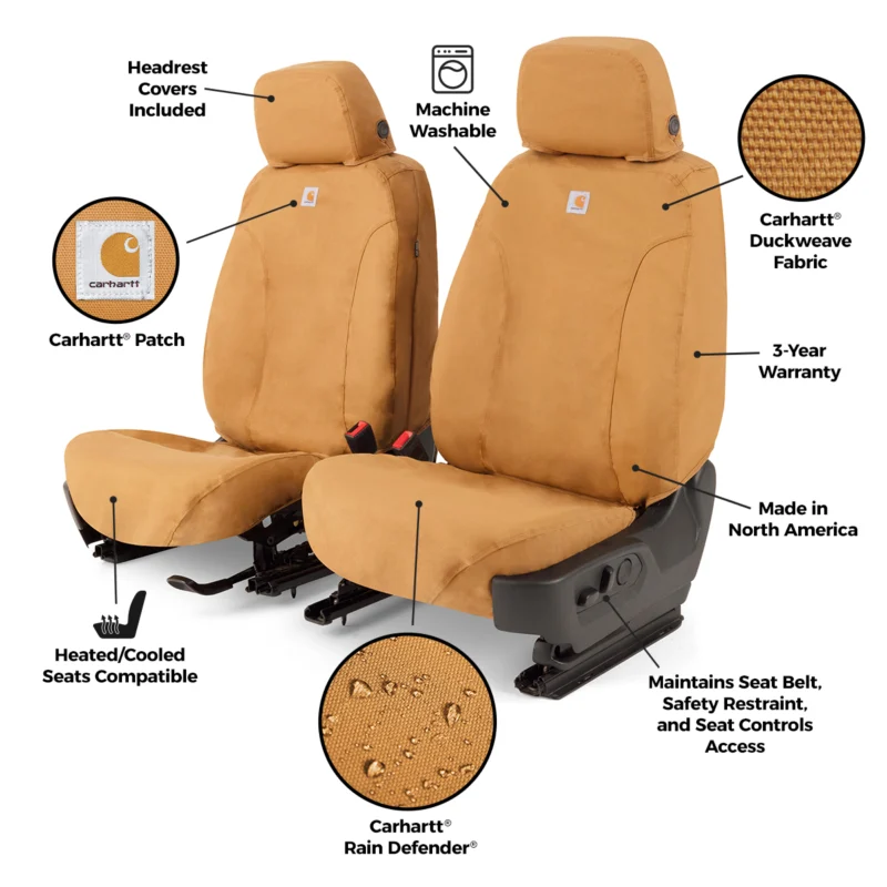 Seat Saver SSC2351CABN - Saver Carhartt Duck Weave Seat Covers, Brown