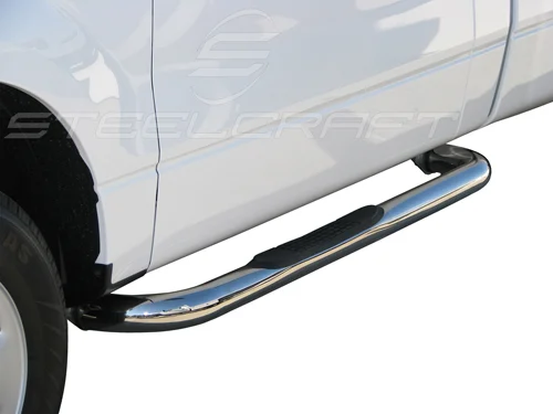 Steelcraft 213607 - 3″ Round Sidebars, Stainless Steel, Regular Cab